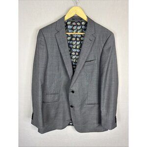 Indochino Gray 100% Wool Blazer Paisley Lining Men’s 44R Sports Coat